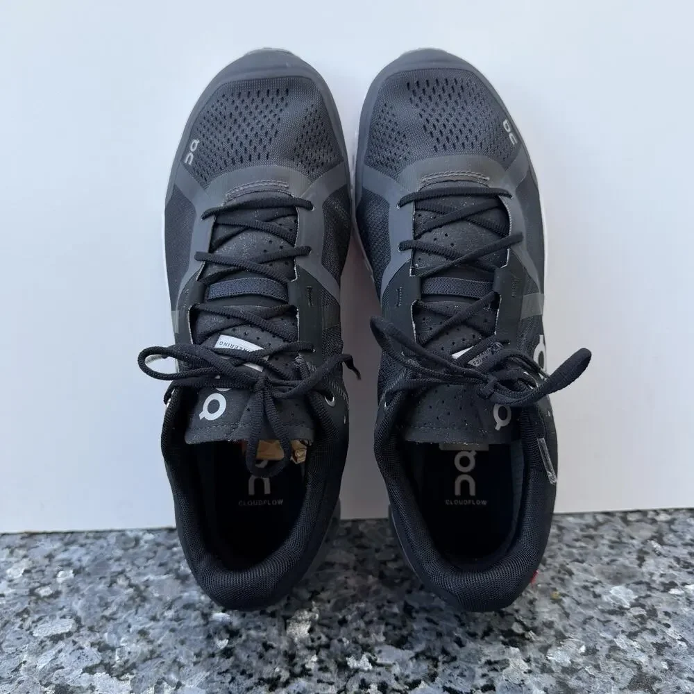 On Running Sneakers Mens 8.5 Cloudflow Black Asphalt Helion Athletic 35.99238